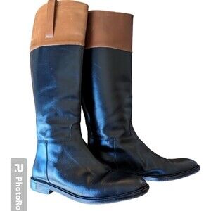 Michael Kors black brown riding boots sz 8.5
